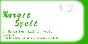 margit szell business card